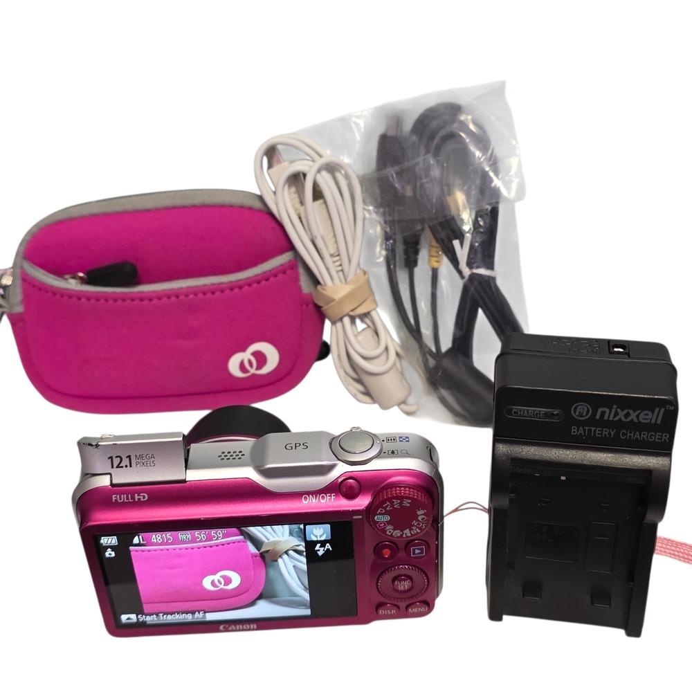 Canon PowerShot SX230 HS 12.1MP Digital Camera PINK Tested Battery Charger Card - Picture 5 of 9